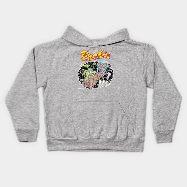 Bunkie The Space Kangaroo Kids Hoodie by JEAndersonArt